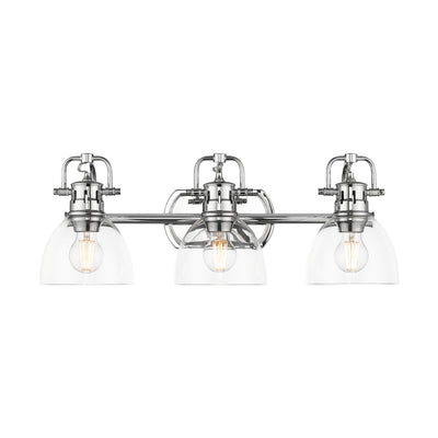 Yep by Golden Lighting Duncan 3-light Vanity in Chrome and Clear Glass - - Golden Lighting