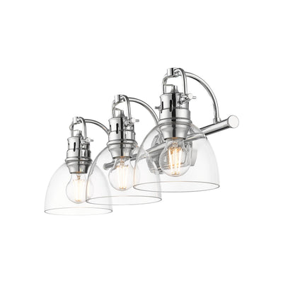 Yep by Golden Lighting Duncan 3-light Vanity in Chrome and Clear Glass - - Golden Lighting