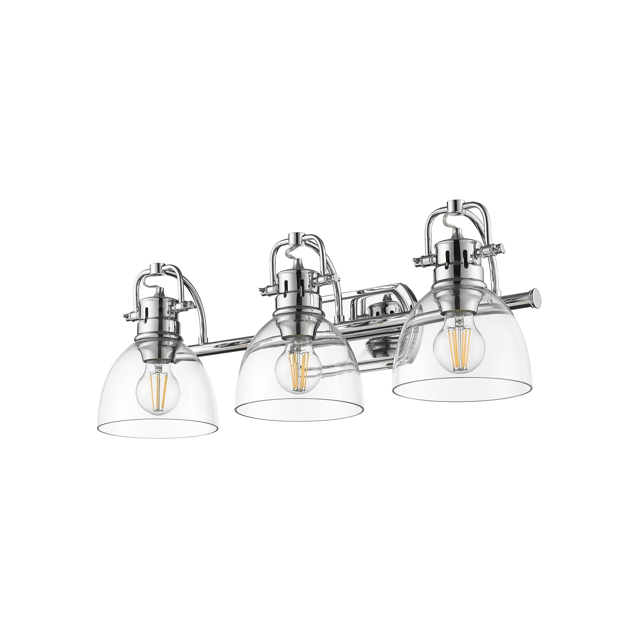 Yep by Golden Lighting Duncan 3-light Vanity in Chrome and Clear Glass - - Golden Lighting
