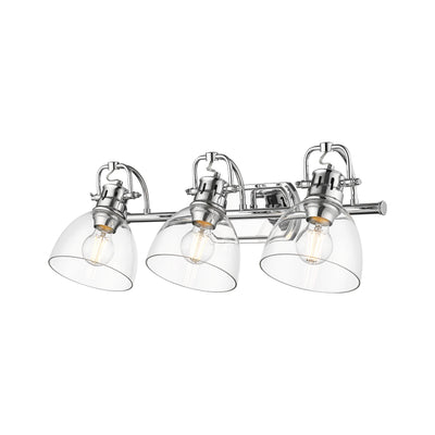 Yep by Golden Lighting Duncan 3-light Vanity in Chrome and Clear Glass - - Golden Lighting