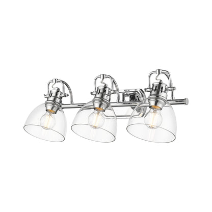 Yep by Golden Lighting Duncan 3-light Vanity in Chrome and Clear Glass - - Golden Lighting