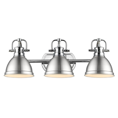 Yep by Golden Lighting Duncan 3-light Vanity in Chrome and Pewter shade - - Golden Lighting