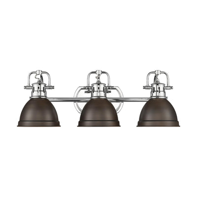 Yep by Golden Lighting Duncan 3-light Vanity in Chrome and Rubbed Bronze shade - - Golden Lighting