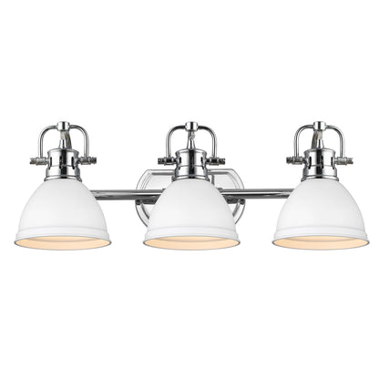 Yep by Golden Lighting Duncan 3-light Vanity in Chrome and Matte White shade - - Golden Lighting
