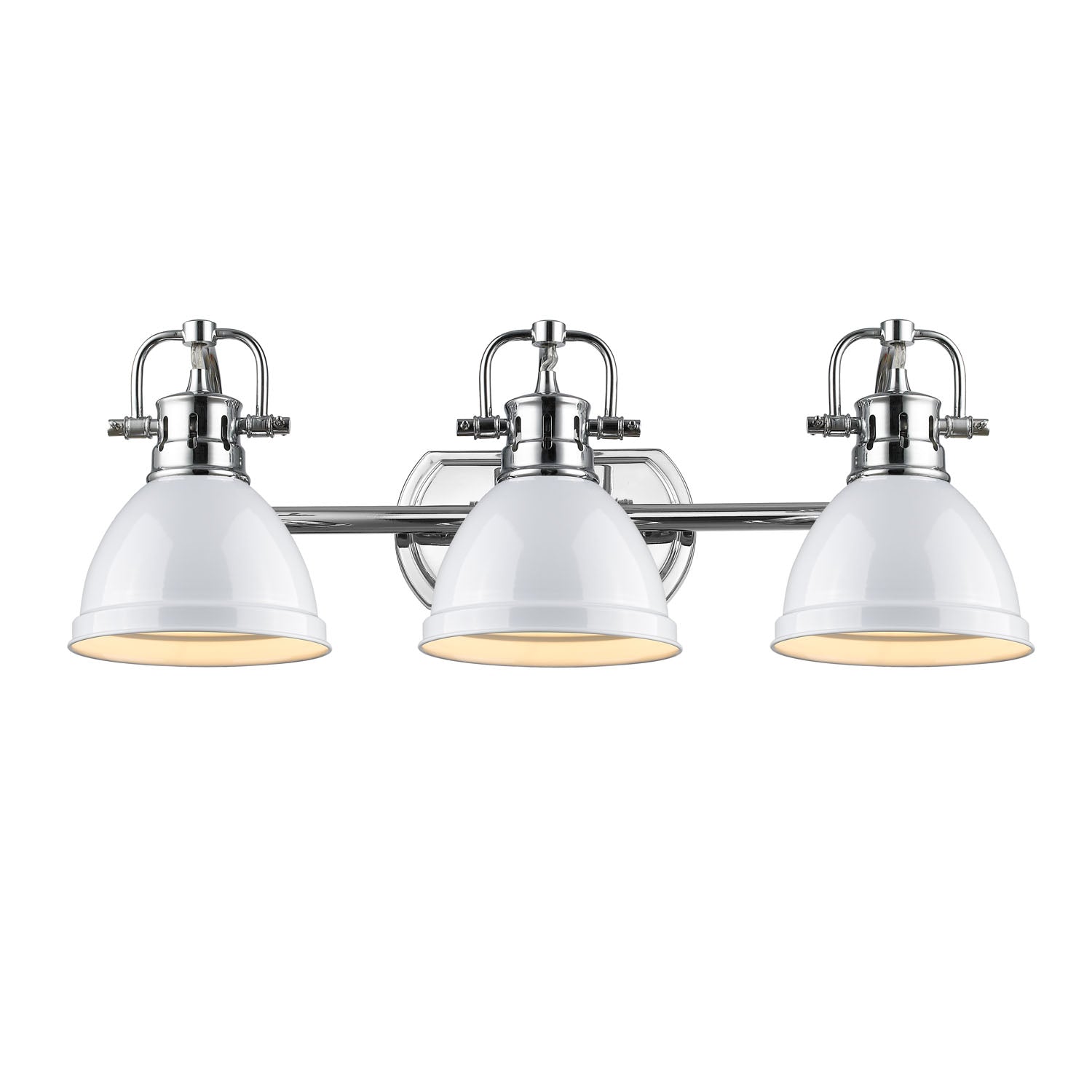 Yep by Golden Lighting Duncan 3-light Vanity in Chrome and White shade - - Golden Lighting
