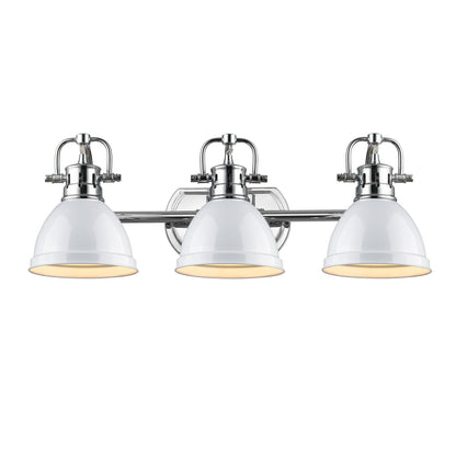 Yep by Golden Lighting Duncan 3-light Vanity in Chrome and White shade - - Golden Lighting