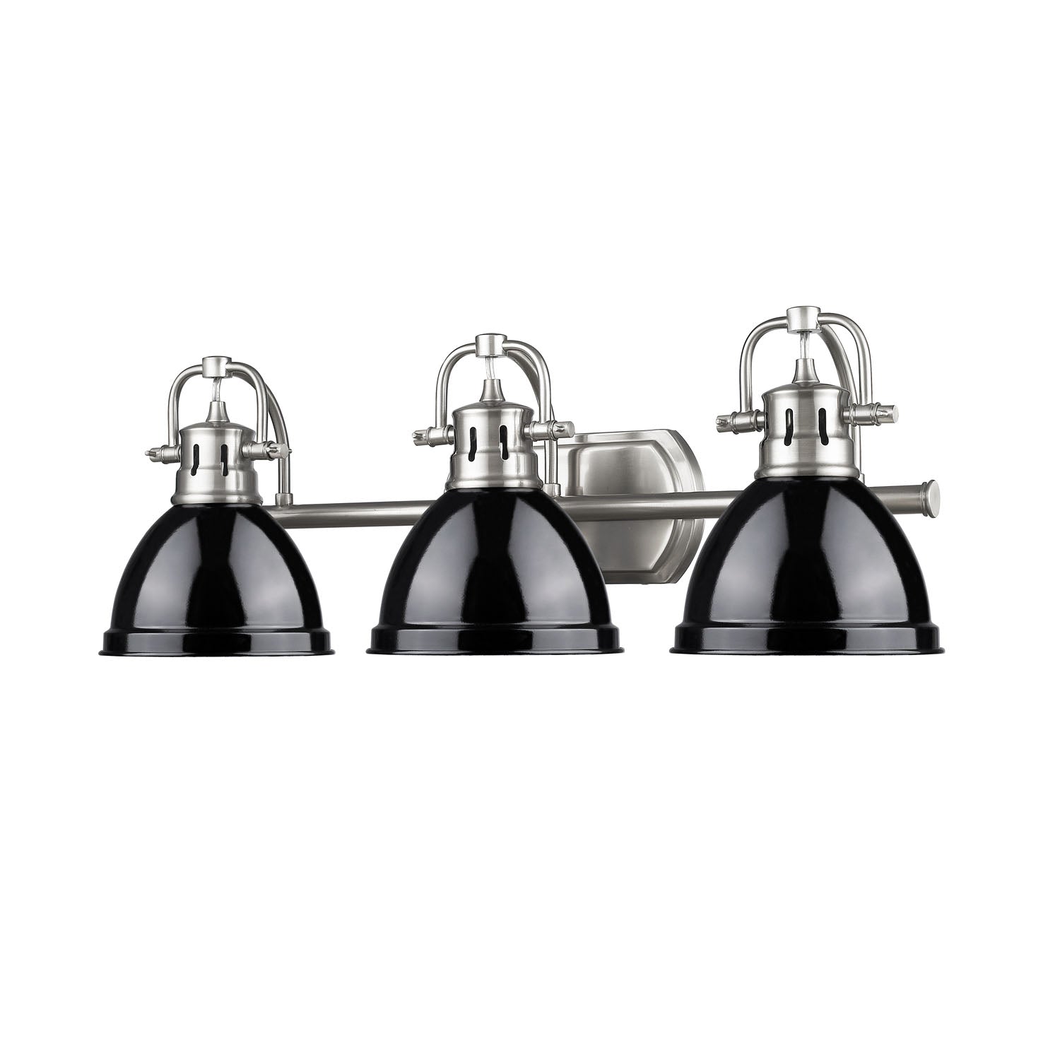 Yep by Golden Lighting Duncan 3-light Vanity in Pewter and Black shade - - Golden Lighting