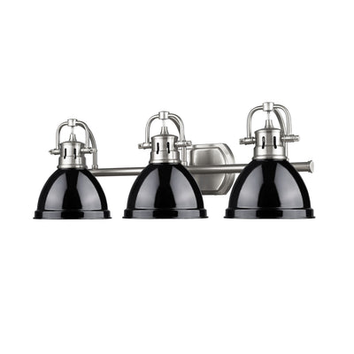 Yep by Golden Lighting Duncan 3-light Vanity in Pewter and Black shade - - Golden Lighting
