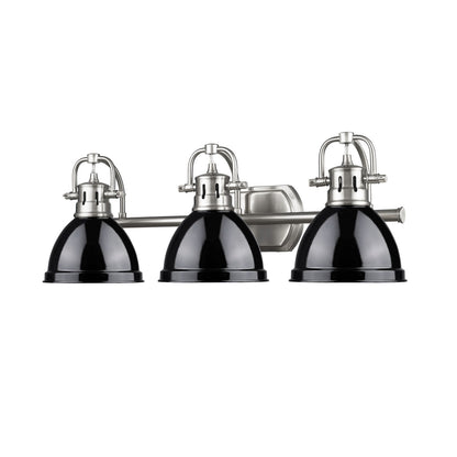 Yep by Golden Lighting Duncan 3-light Vanity in Pewter and Black shade - - Golden Lighting