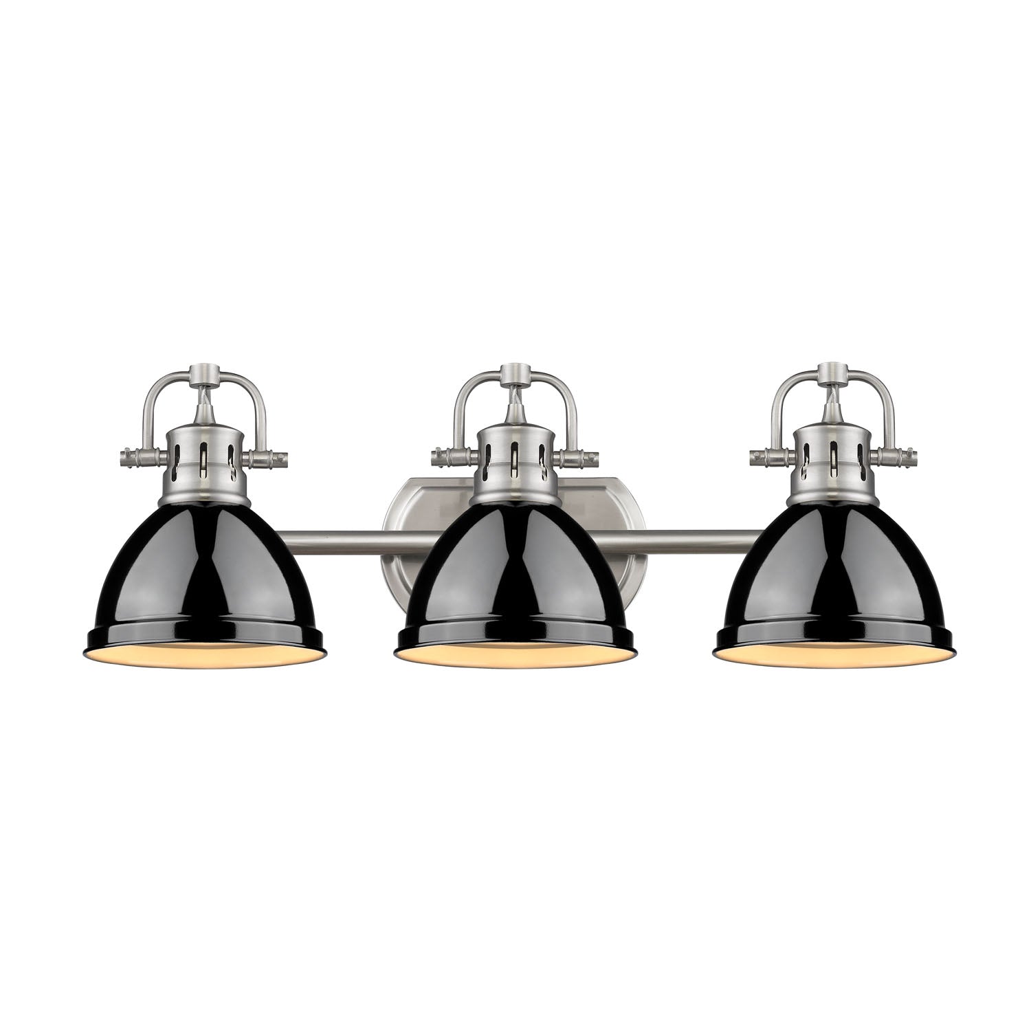Yep by Golden Lighting Duncan 3-light Vanity in Pewter and Black shade - - Golden Lighting