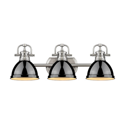 Yep by Golden Lighting Duncan 3-light Vanity in Pewter and Black shade - - Golden Lighting