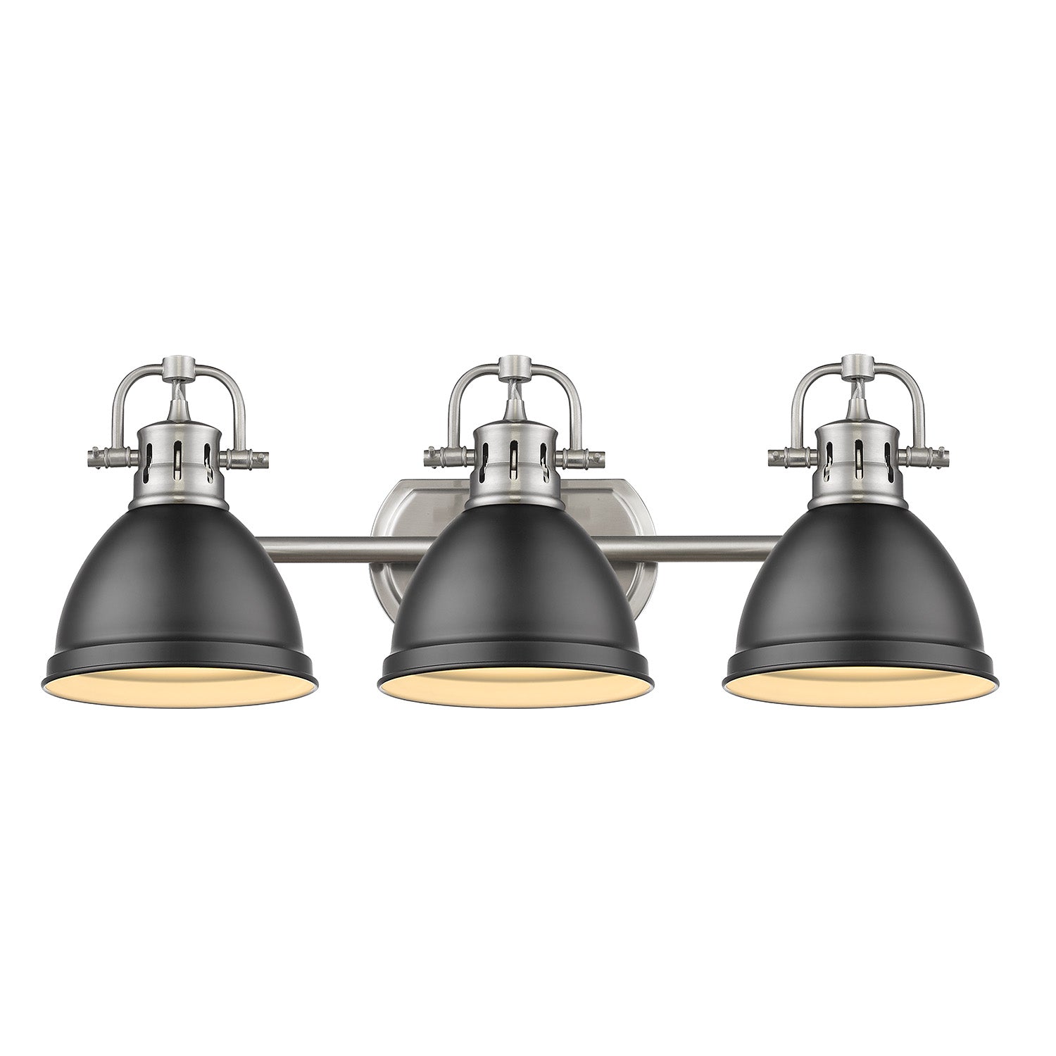 Yep by Golden Lighting Duncan 3-light Vanity in Pewter and Matte Black shade - - Golden Lighting
