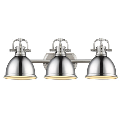 Yep by Golden Lighting Duncan 3-light Vanity in Pewter and Chrome shade - - Golden Lighting
