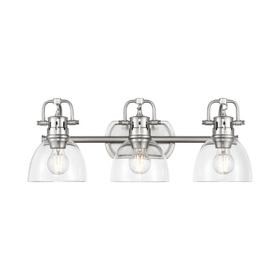 Yep by Golden Lighting Duncan 3-light Vanity in Pewter and Clear Glass - - Golden Lighting