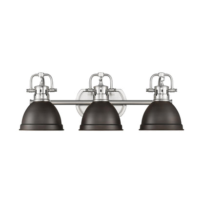 Yep by Golden Lighting Duncan 3-light Vanity in Pewter and Rubbed Bronze shade - - Golden Lighting