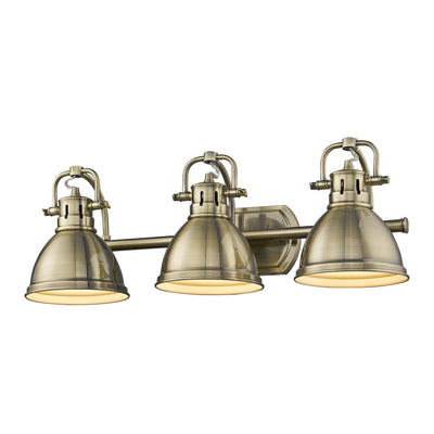 Yep by Golden Lighting Duncan 3-light Vanity in Aged Brass - - Golden Lighting