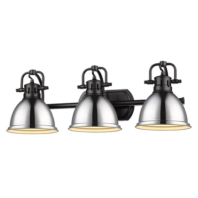 Yep by Golden Lighting Duncan 3-light Vanity in Matte Black and Chrome shade - - Golden Lighting