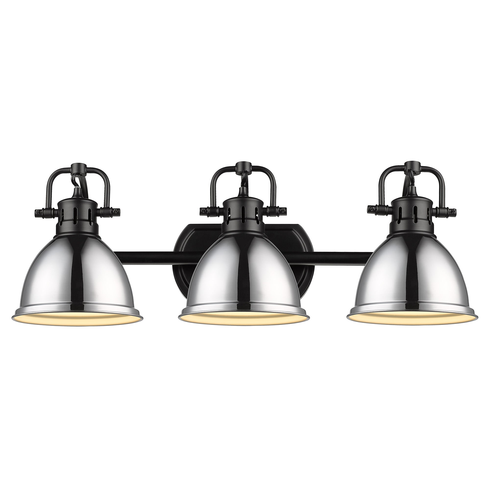 Duncan 3-Light Bath Vanity in Matte Black with Chrome - Default Title - Golden Lighting