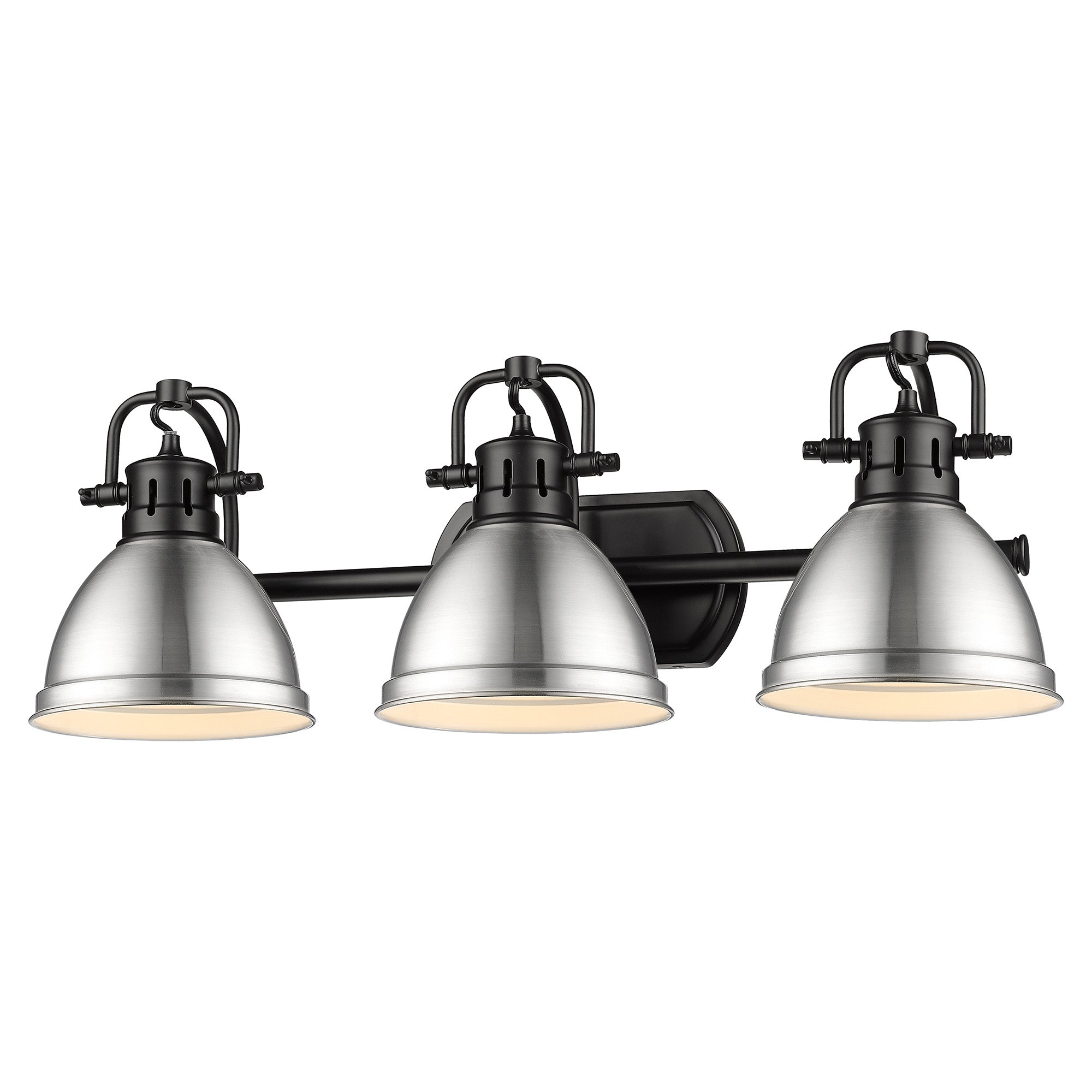 Yep by Golden Lighting Duncan 3-light Vanity in Matte Black and Pewter shade