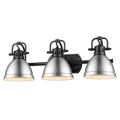 Yep by Golden Lighting Duncan 3-light Vanity in Matte Black and Pewter shade - - Golden Lighting
