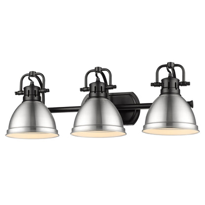 Yep by Golden Lighting Duncan 3-light Vanity in Matte Black and Pewter shade