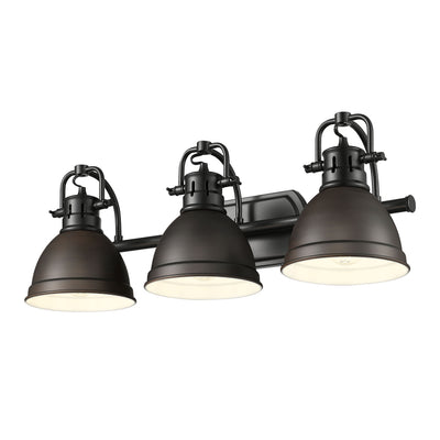 Yep by Golden Lighting Duncan 3-light Vanity in Matte Black and Rubbed Bronze shade - - Golden Lighting