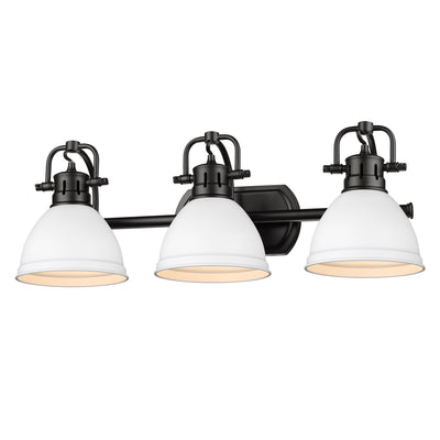 Yep by Golden Lighting Duncan 3-light Vanity in Matte Black and Matte White shade - - Golden Lighting