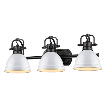 Yep by Golden Lighting Duncan 3-light Vanity in Matte Black and White shade