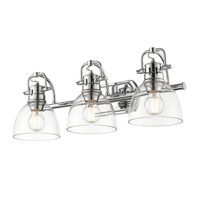 Yep by Golden Lighting Duncan 3-light Vanity in Chrome and Clear Glass - - Golden Lighting