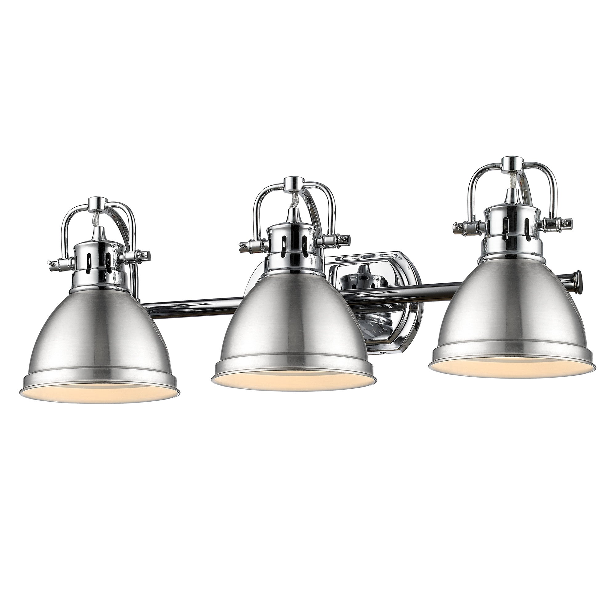 Yep by Golden Lighting Duncan 3-light Vanity in Chrome and Pewter shade
