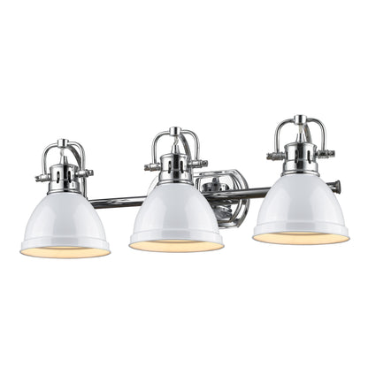 Yep by Golden Lighting Duncan 3-light Vanity in Chrome and White shade - - Golden Lighting
