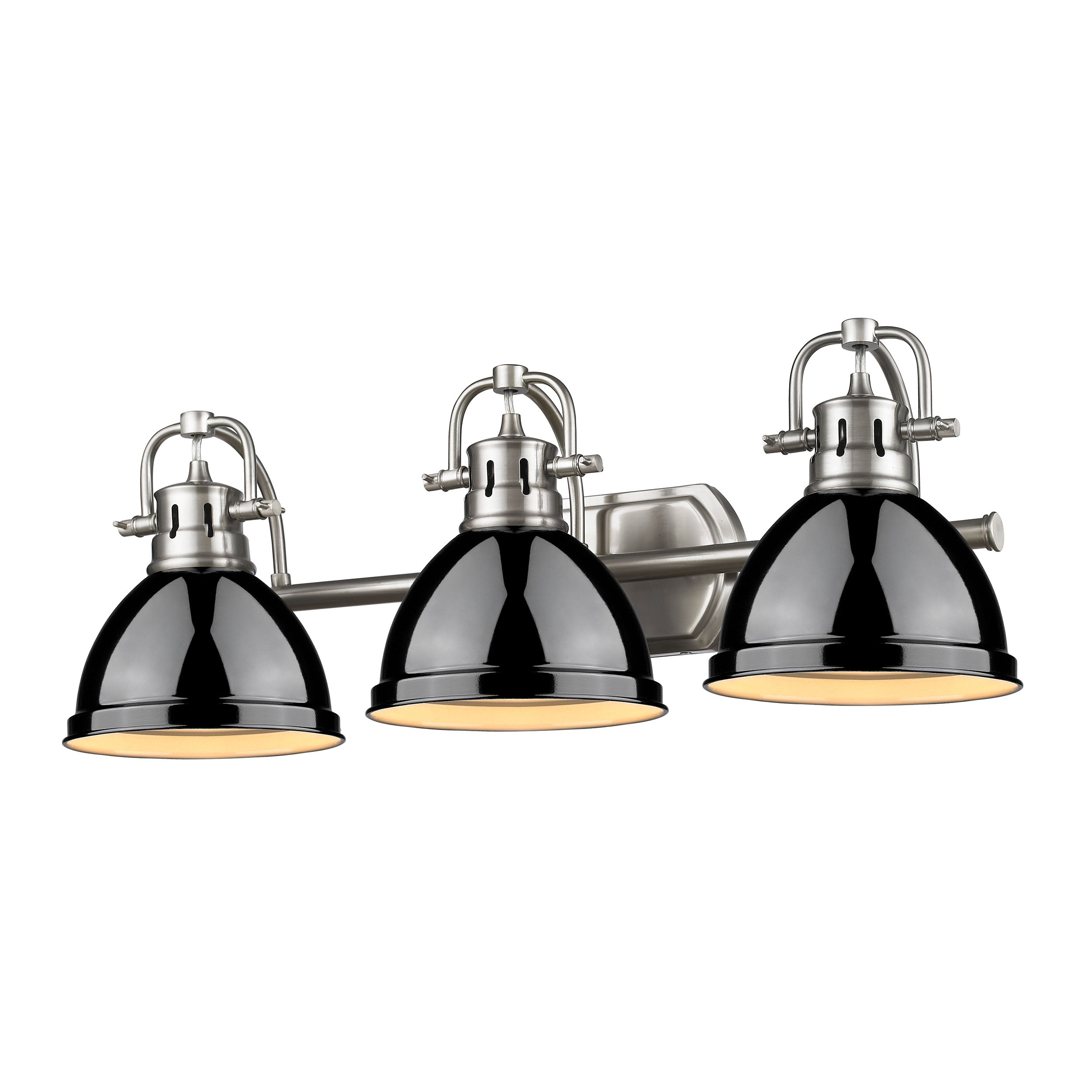 Yep by Golden Lighting Duncan 3-light Vanity in Pewter and Black shade