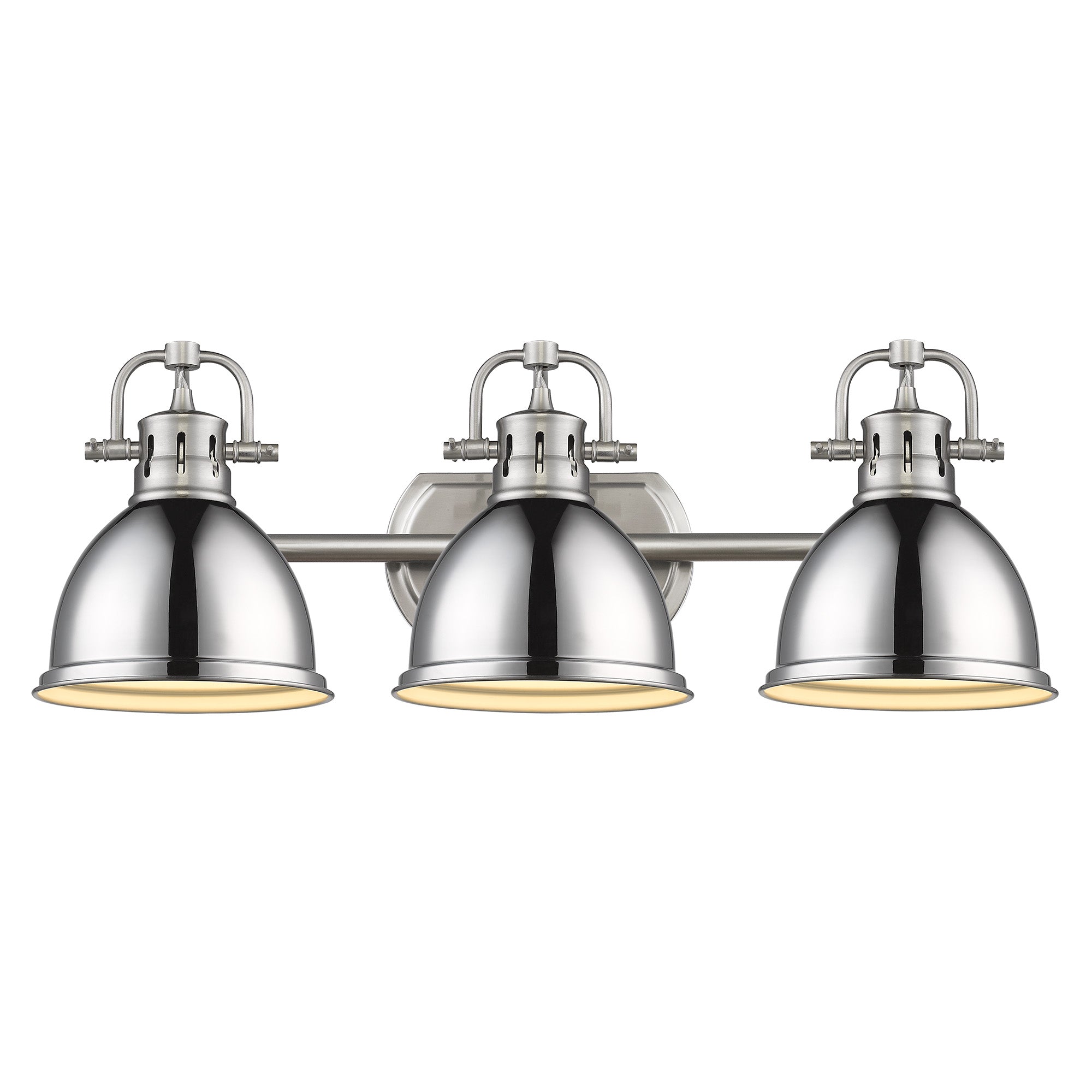 Duncan 3-Light Bath Vanity in Pewter with Chrome - Default Title - Golden Lighting