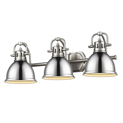 Yep by Golden Lighting Duncan 3-light Vanity in Pewter and Chrome shade - - Golden Lighting