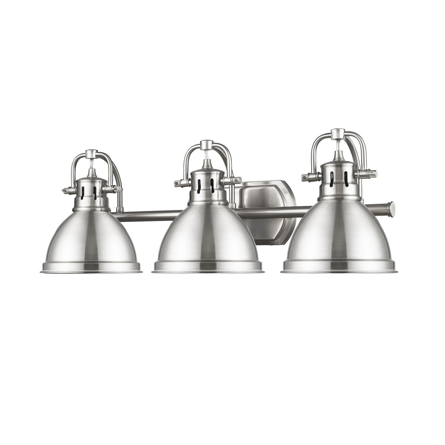 Duncan 3 Light Bath Vanity in Pewter with a Pewter Shade - Default Title - Golden Lighting