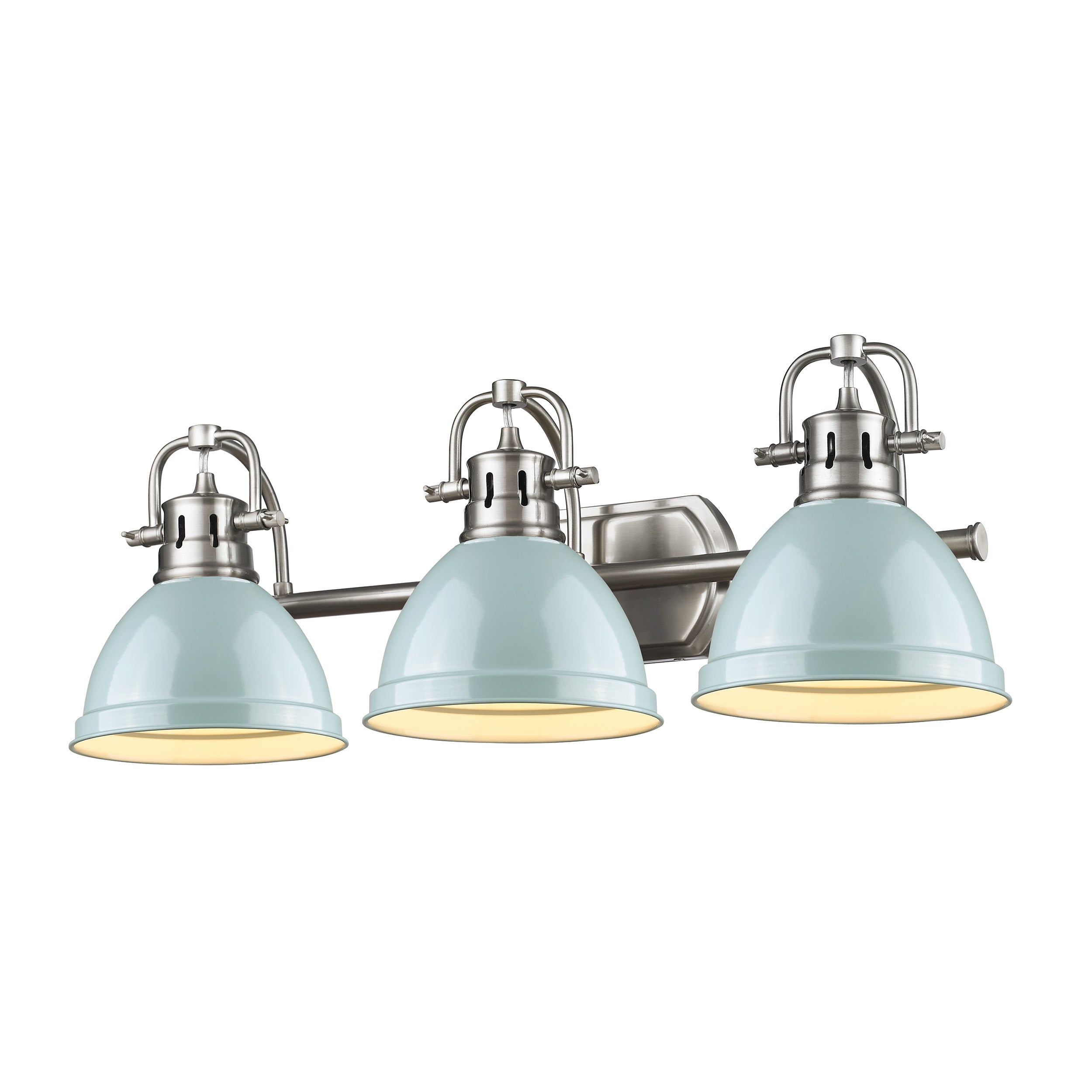 Yep by Golden Lighting Duncan 3-light Vanity in Pewter and Seafoam shade