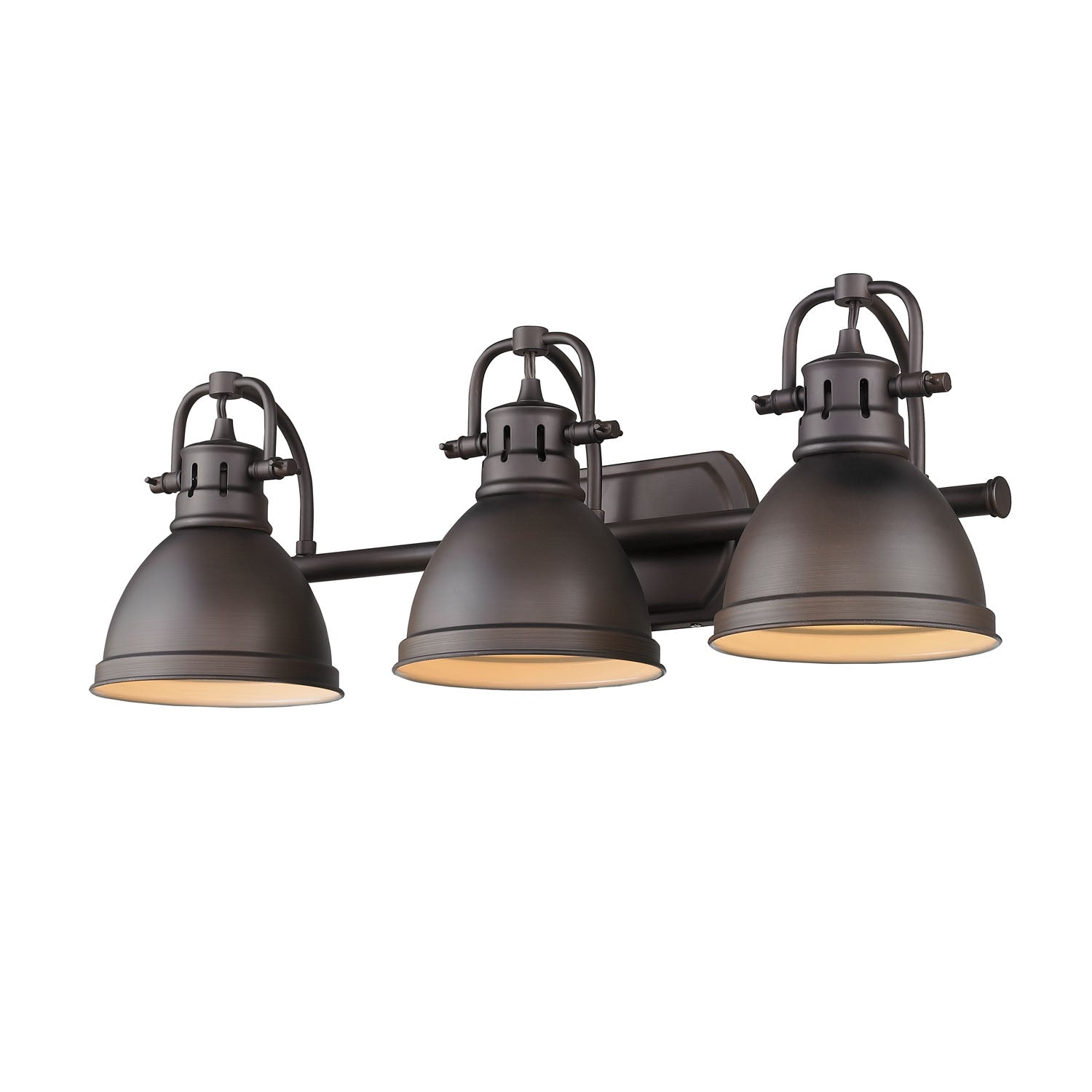 Yep by Golden Lighting Duncan 3-light Vanity in Rubbed Bronze and Rubbed Bronze shade