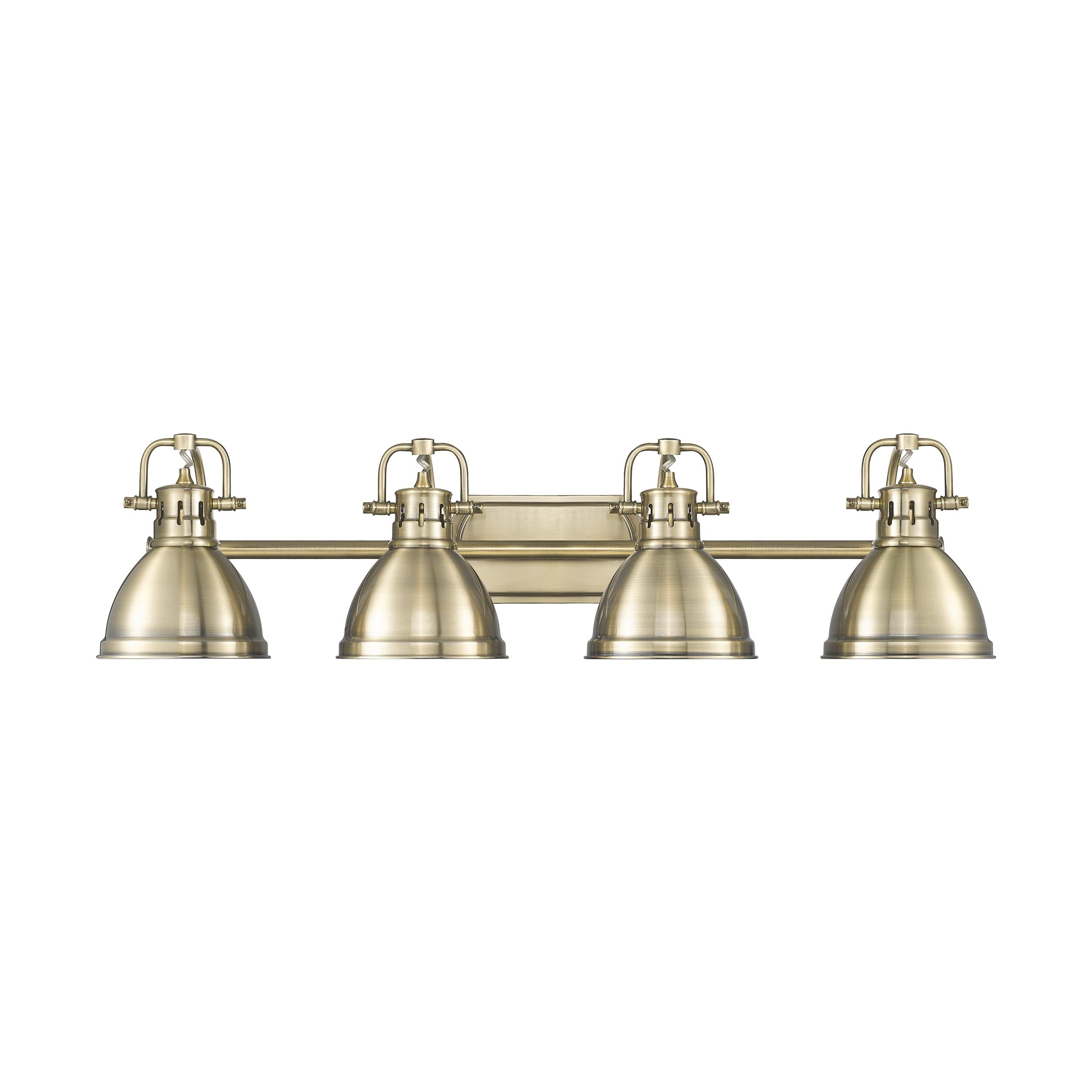 Yep by Golden Lighting Duncan 4-light Vanity in Aged Brass - - Golden Lighting