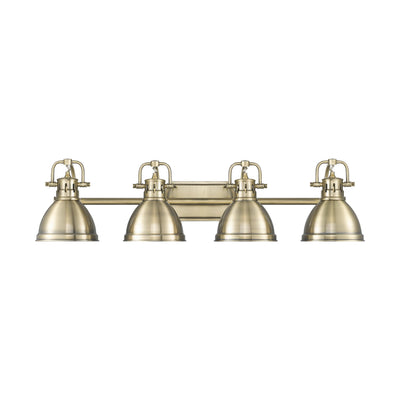Yep by Golden Lighting Duncan 4-light Vanity in Aged Brass - - Golden Lighting