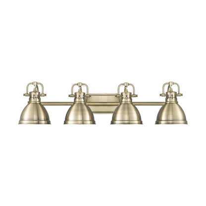 Yep by Golden Lighting Duncan 4-light Vanity in Aged Brass - - Golden Lighting