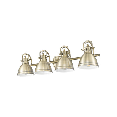 Yep by Golden Lighting Duncan 4-light Vanity in Aged Brass - - Golden Lighting
