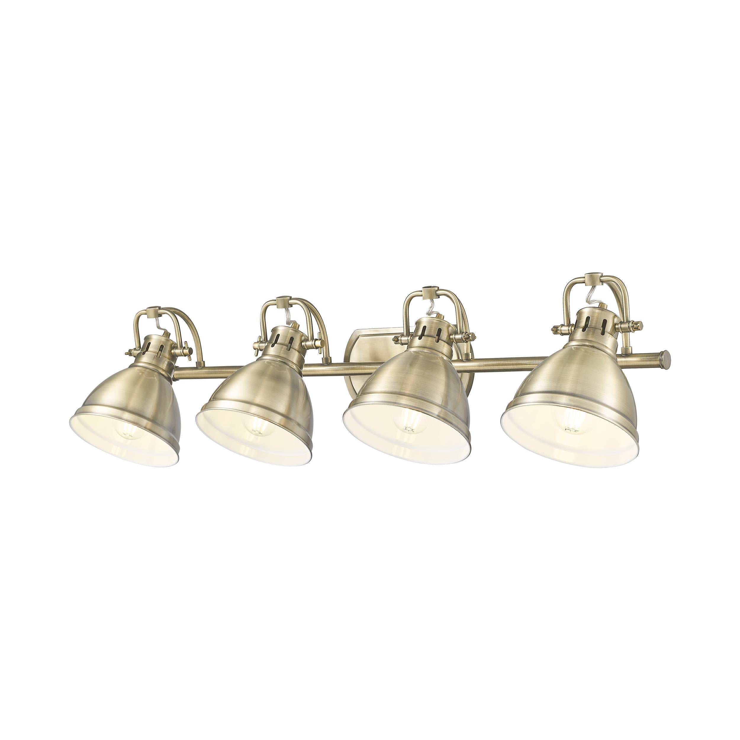Yep by Golden Lighting Duncan 4-light Vanity in Aged Brass - - Golden Lighting