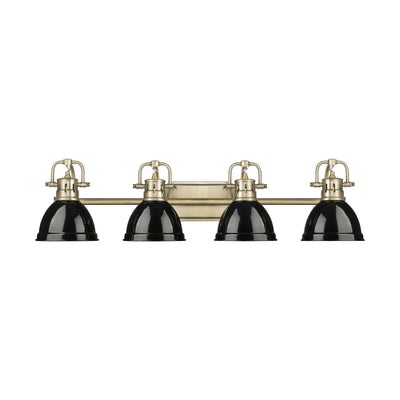 Yep by Golden Lighting Duncan 4-light Vanity in Aged Brass and Black shade - - Golden Lighting