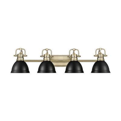 Yep by Golden Lighting Duncan 4-light Vanity in Aged Brass and Matte Black shade - - Golden Lighting