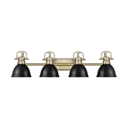 Yep by Golden Lighting Duncan 4-light Vanity in Aged Brass and Matte Black shade - - Golden Lighting