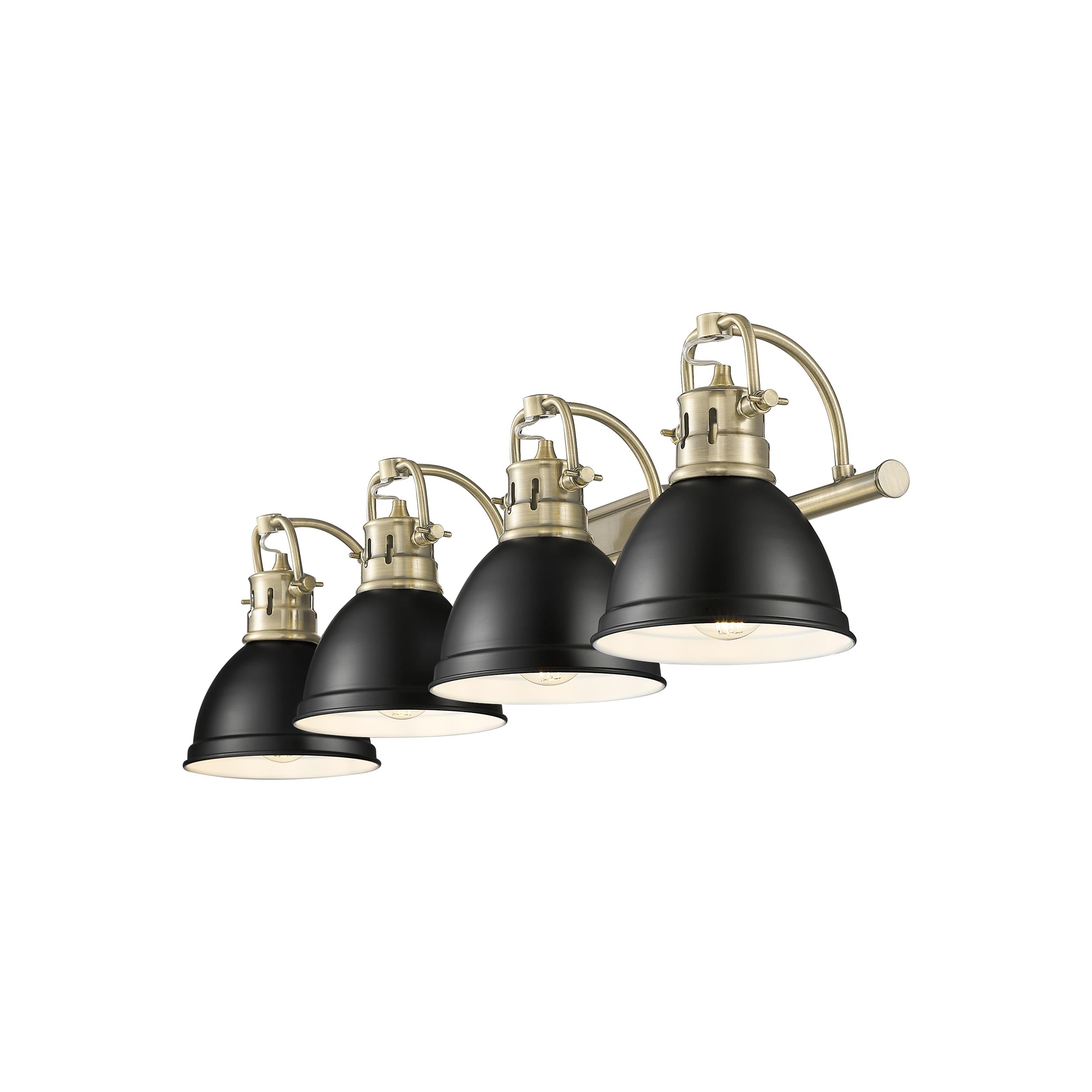 Yep by Golden Lighting Duncan 4-light Vanity in Aged Brass and Matte Black shade - - Golden Lighting
