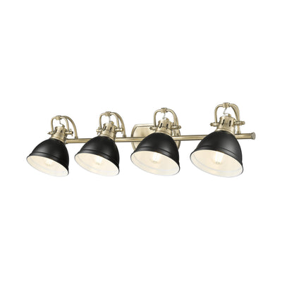 Yep by Golden Lighting Duncan 4-light Vanity in Aged Brass and Matte Black shade - - Golden Lighting