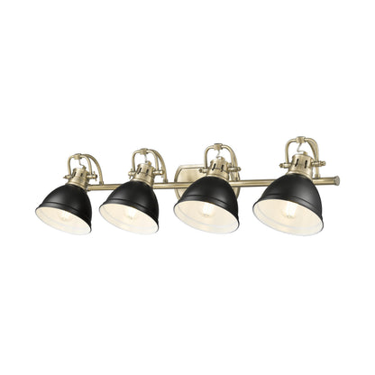 Yep by Golden Lighting Duncan 4-light Vanity in Aged Brass and Matte Black shade - - Golden Lighting