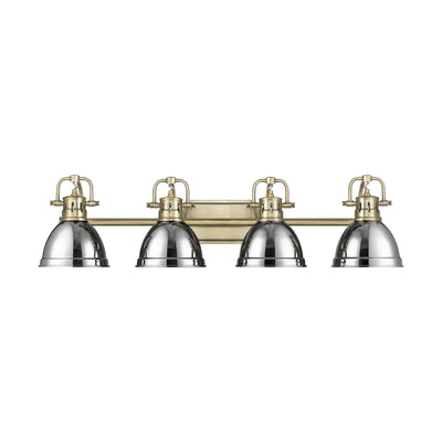 Yep by Golden Lighting Duncan 4-light Vanity in Aged Brass and Chrome shade - - Golden Lighting