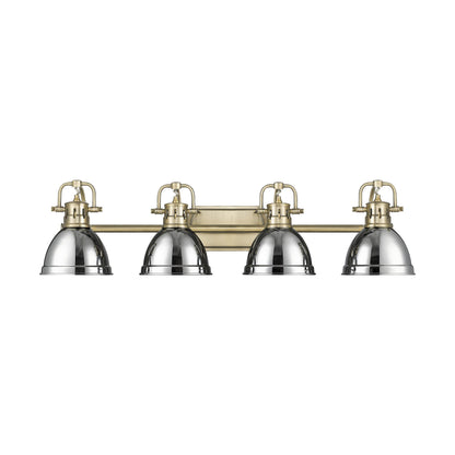 Yep by Golden Lighting Duncan 4-light Vanity in Aged Brass and Chrome shade - - Golden Lighting